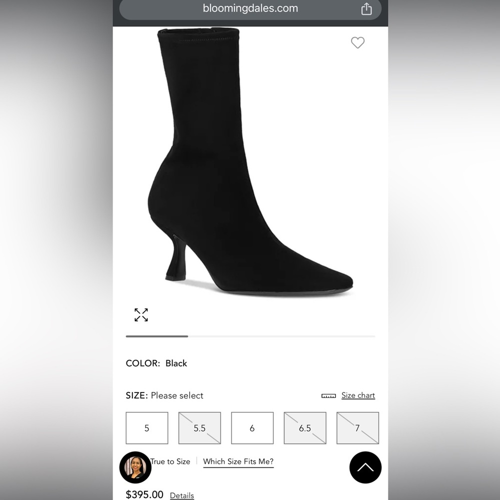 Loeffler Randall Black Stretch Suede Tatum Boots sz 7.5